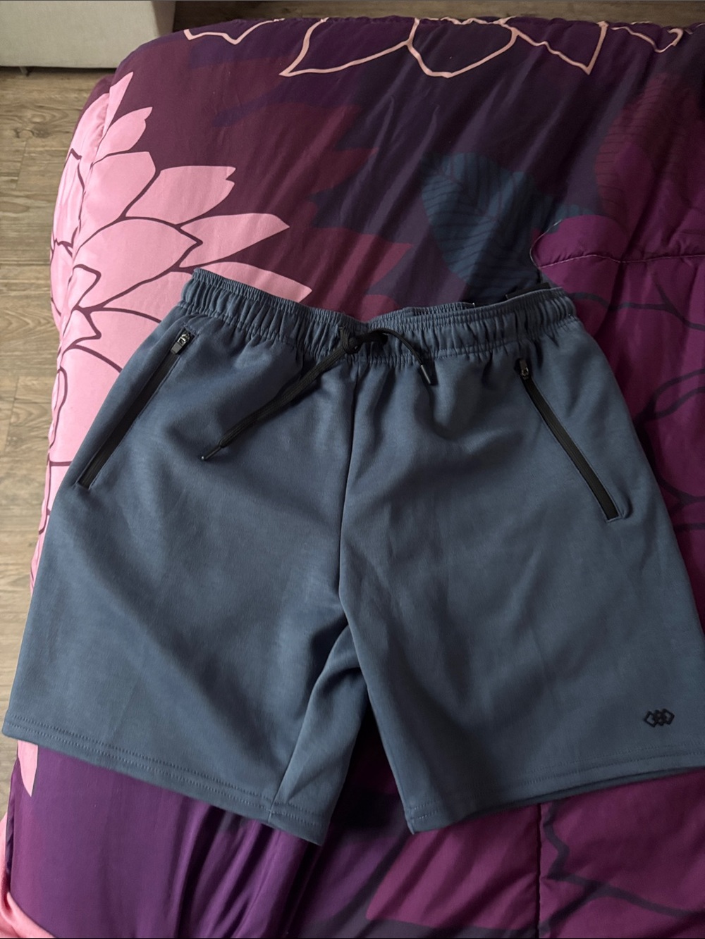 Men's Athletic Drawstring Shorts in Slate Blue